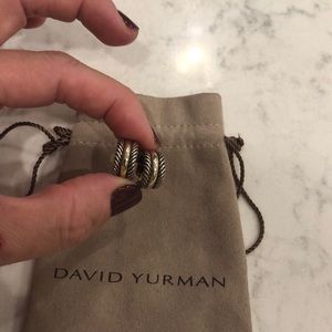 David Yurman two-toned mini hoops